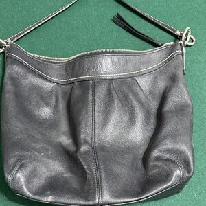 Coach Dark Gray Leather Shoulder Bag